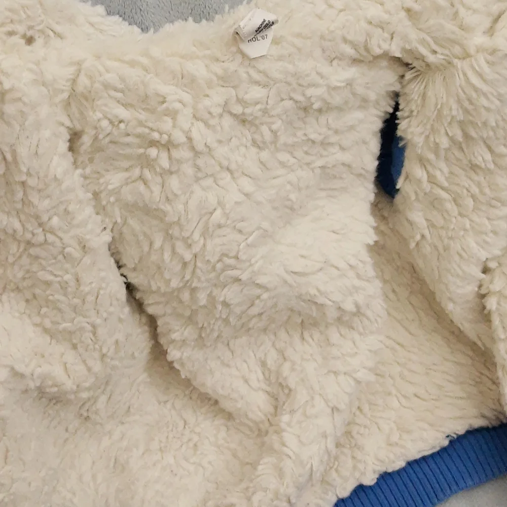 Baby Gap Logo Sherpa Lined Zippered Hoodie Jacket 6-12 mos